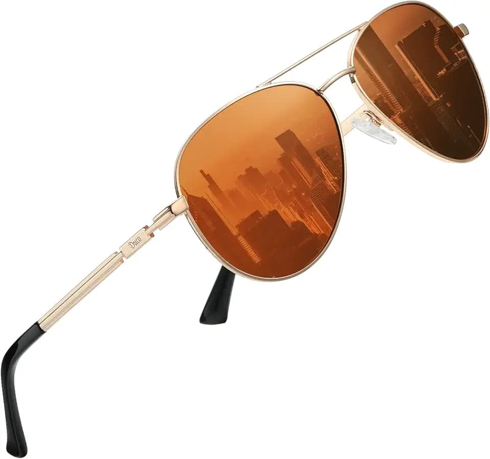 DUCO Sonnenbrillen Für Herren Pilotenbrille Polarisiert Herren Sonnenbrille Damen Fliegerbrille Retro Metallrahmen Unisex Piloten Flieger UV400 Verspiegelt Pilot 3025K