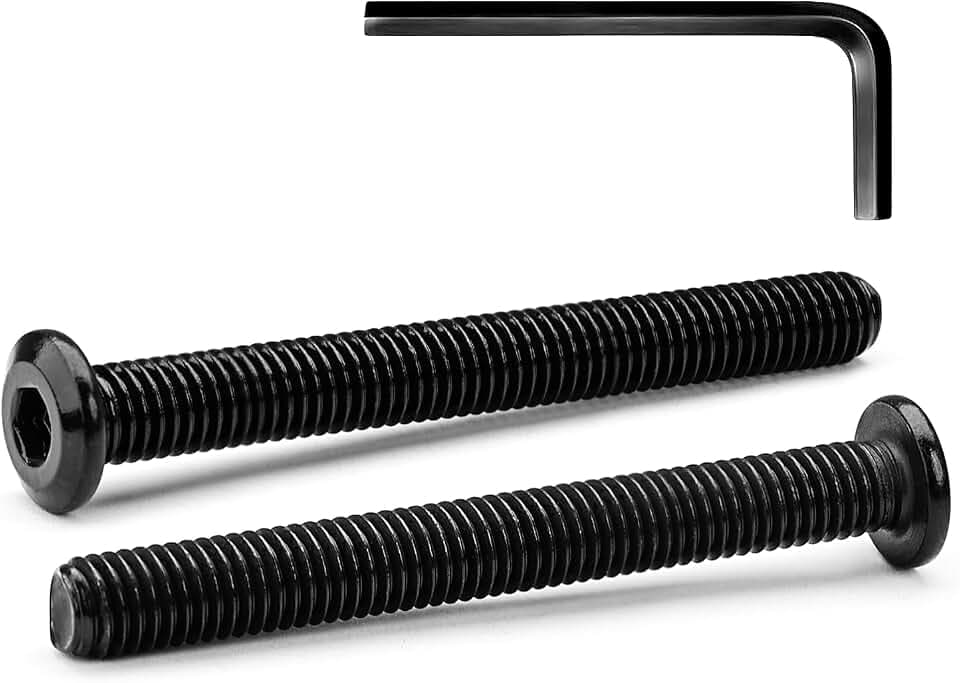 20 Sätze M8 x 70mm Flachkopfschrauben Flachkopf-Innensechskantschrauben, A2 V2A Edelstahl Schwarzes Oxid, Sechskantschrauben für Möbel, Möbelschrauben,mit Hex Key