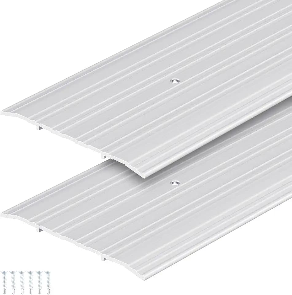 Tandefio 2 Pcs 6" X 1/4" X 36" Aluminum Saddle Door Threshold, Silver