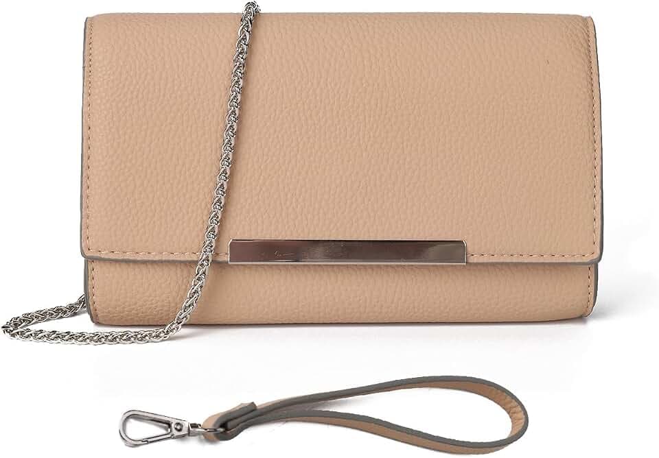 AFKOMST Clutch-Geldbörsen für Frauen, kleine Crossbody-Taschen und Sommer-Stroh-Strandhandtaschen mit Crossbody-Kettenriemen