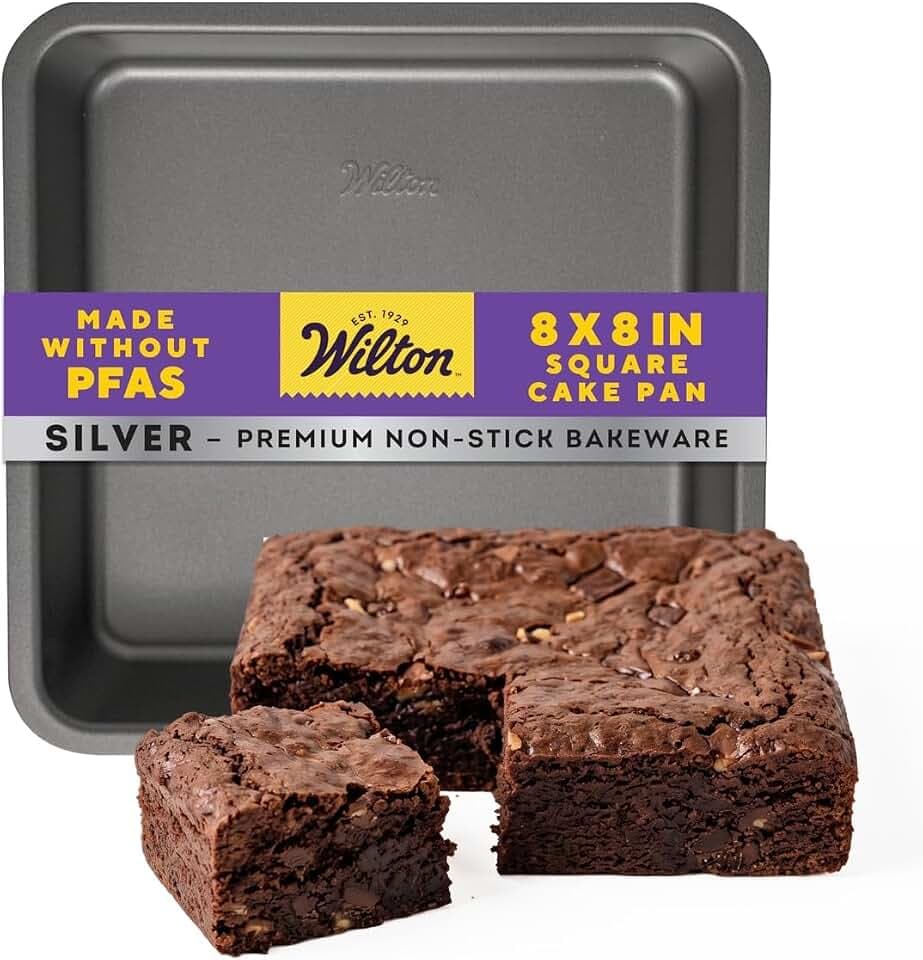 Wilton Silver Non-Stick Square Pan, Made Without PFAS, 8 x 8 in.