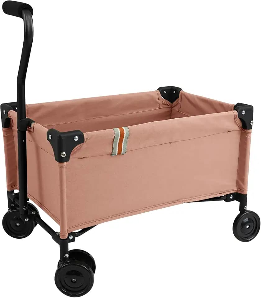 509 Crew: Little Wagon - Pink - Folding Pull-Along Cart, Adjustable Handle, Canvas-Metal Frame, Transport Toys-Dolls-Stuffed Animals, Kids 3+