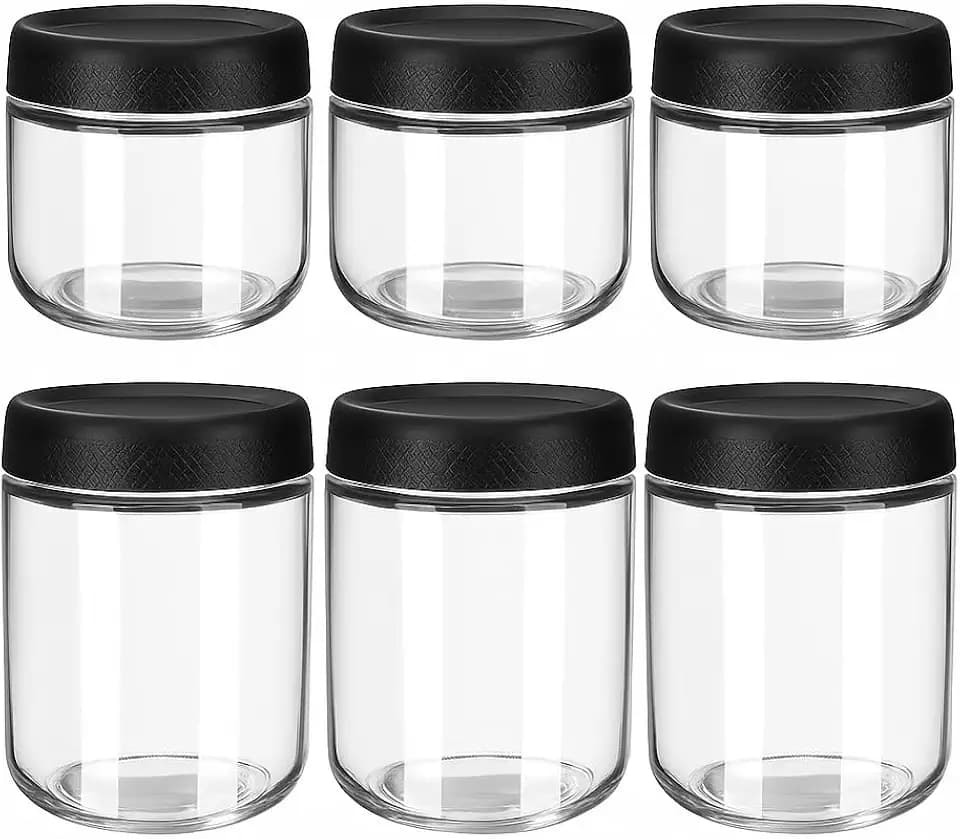 6 Stück Overnight Oats Gläser, Einmachgläser mit Schraubdeckel, Luftdichte Meal Prep Gläser, Overnight Hafergläser Luftdichte, für Overnight Oats, Müsli, Joghurt, Chia Pudding(480/300ML)