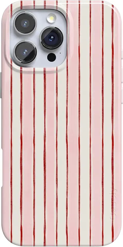 Casely iPhone 16 Pro Case | Pretty in Pastel | Blush Stripes | Compatible with MagSafe | Classic Ultra Slim Design