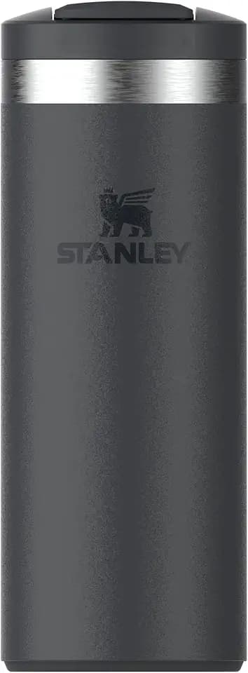 STANLEY 1913 Transit Flip Top Reisebecher 0.35L - Hält 4 Stunden Warm - 6 Stunden Kalt - Spülmaschinenfest - Auslaufsicher - Kompatibel mit Autobecherhaltern - Isolierte Kaffeetasse - Black 2.0