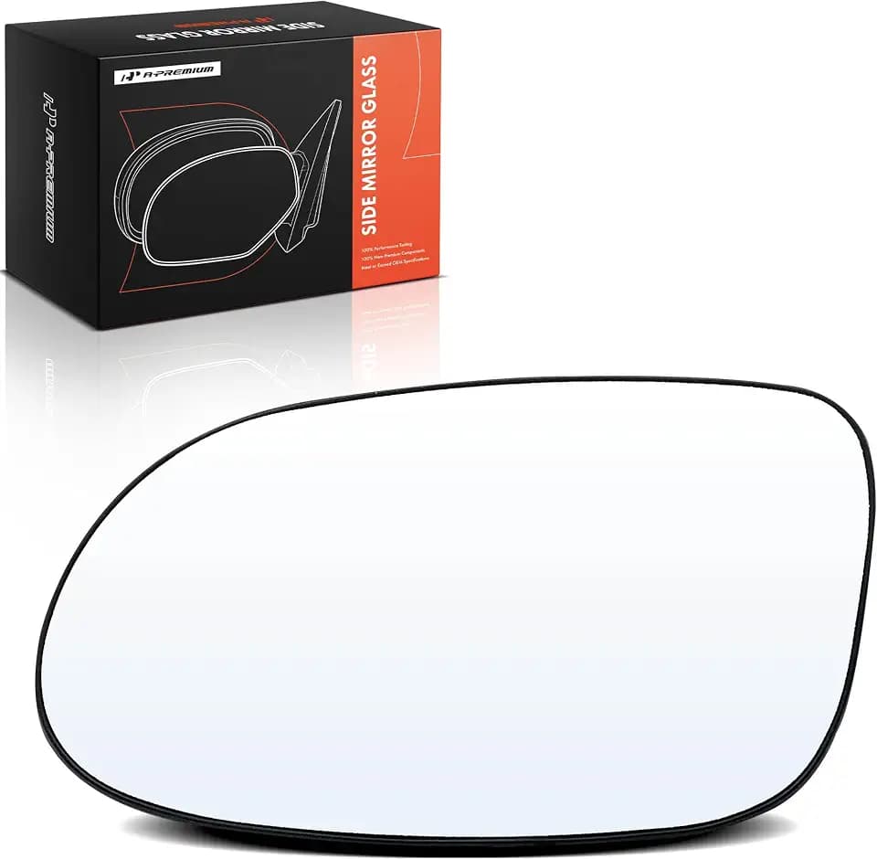A-Premium Left Driver Side Heated Mirror Glass with Backing Plate