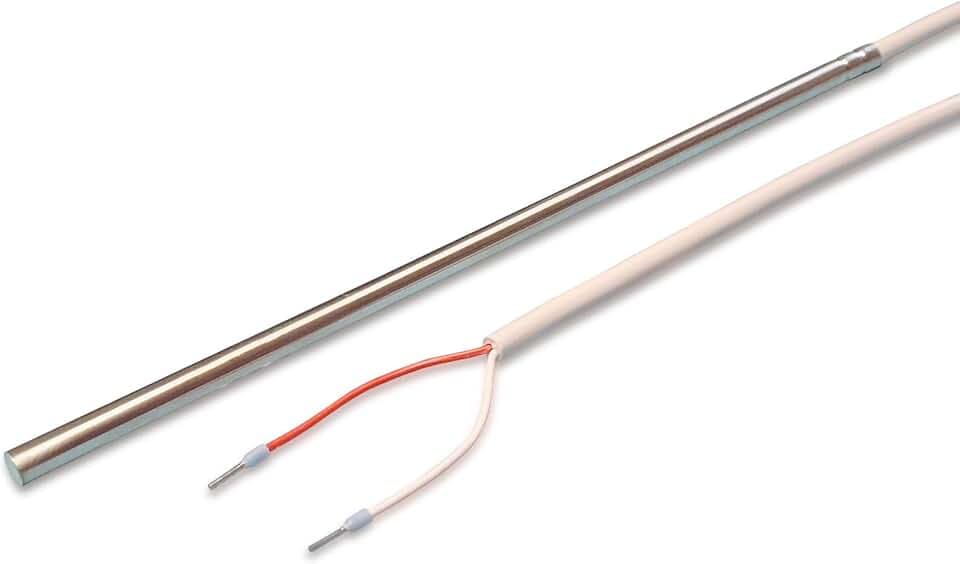 iOVEO 035HP05202.20 - NTC 10KOHM (B3977K) - Temperaturfühler mit PVC-Leitung (lichtgrau) bis 105°C, Kabelfühler mit 200 mm Schutzhülse, 2 Meter Anschlussleitung
