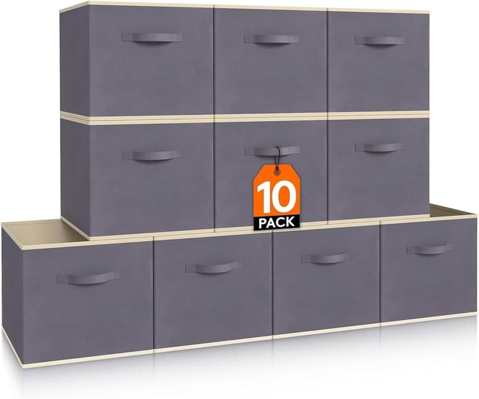 Lifewit Aufbewahrungsbox, 10 Stück, Grau, 33 x 33 x 33 cm, 36 L