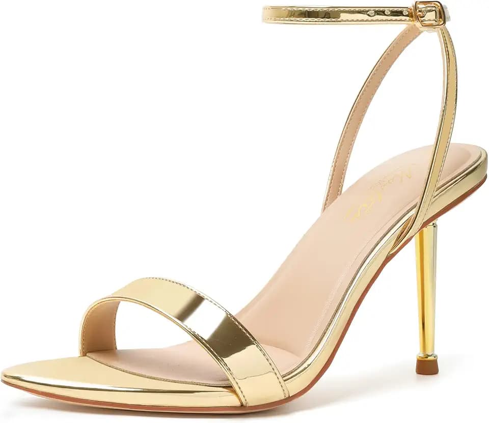 Mostrin Strappy Heels for Women Ankle Strap Heels Women's Heeled Sandals for Party Prom Wedding