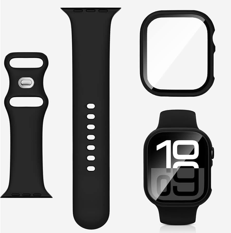 Compatible with Kids Apple Watch Band+Case 38/40/41/42/44/45/46mm Silicone
