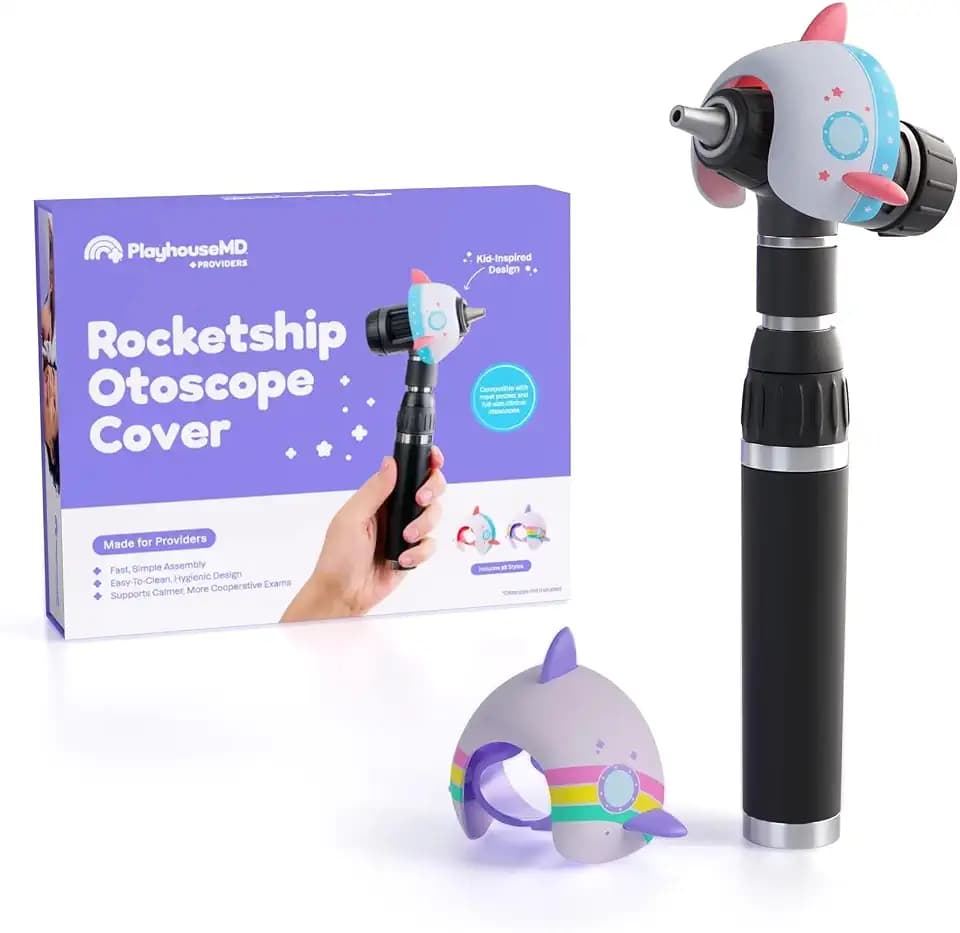 Playhouse MD Rocketship Otoscope Cover Set for Pediatric Ear Exams, 2-Pack