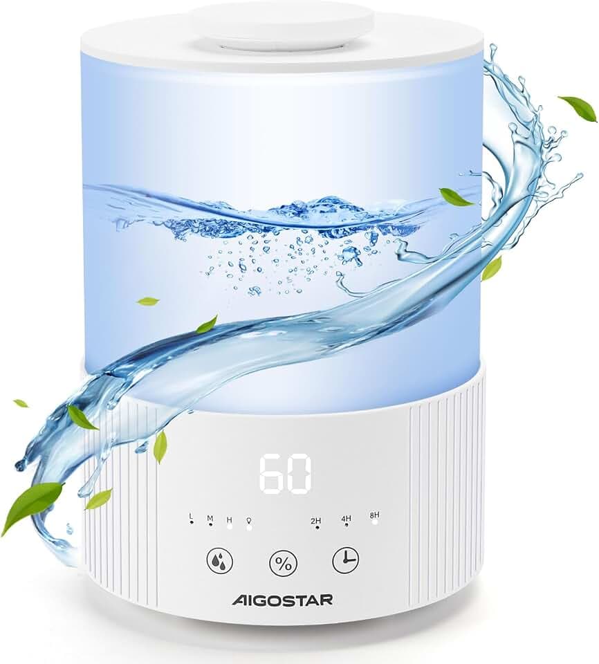 Aigostar 2,5L Ultraschall Luftbefeuchter mit Hygrometer für Schlafzimmer