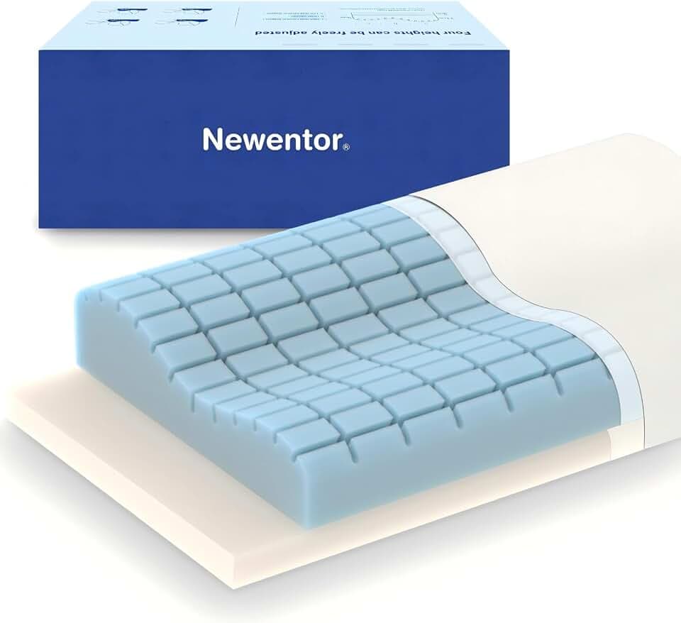 Newentor® Höhenverstellbares Zero-G Nackenkissen, Orthopädisches Memory Schaum Kissen mit 4 Schlafhöhen, LullAnna Cloud Dream Oeko-TEX 100 für sorgenfreien Schlaf Weiß