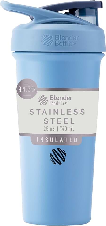 BlenderBottle Sport Sleek Stainless Steel Shaker Bottle 25 oz Dusty Blue