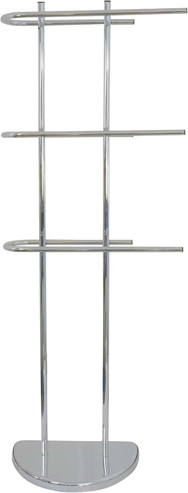MSV Handtuchhalter mit 3 Stangen für Hand- und Gästetücher - Handtuchstange verchromt 30 x 18,5 x 104 cm