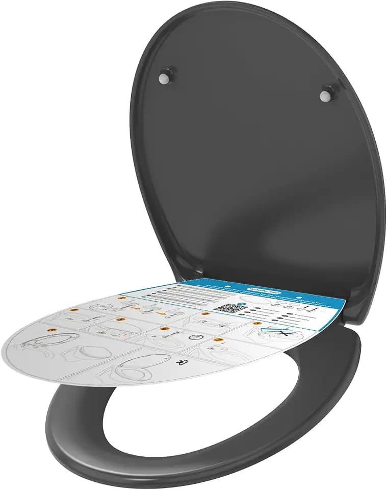 YEAUPE PRO Toilettendeckel mit Absenkautomatik Oval, WC Sitz Duroplast