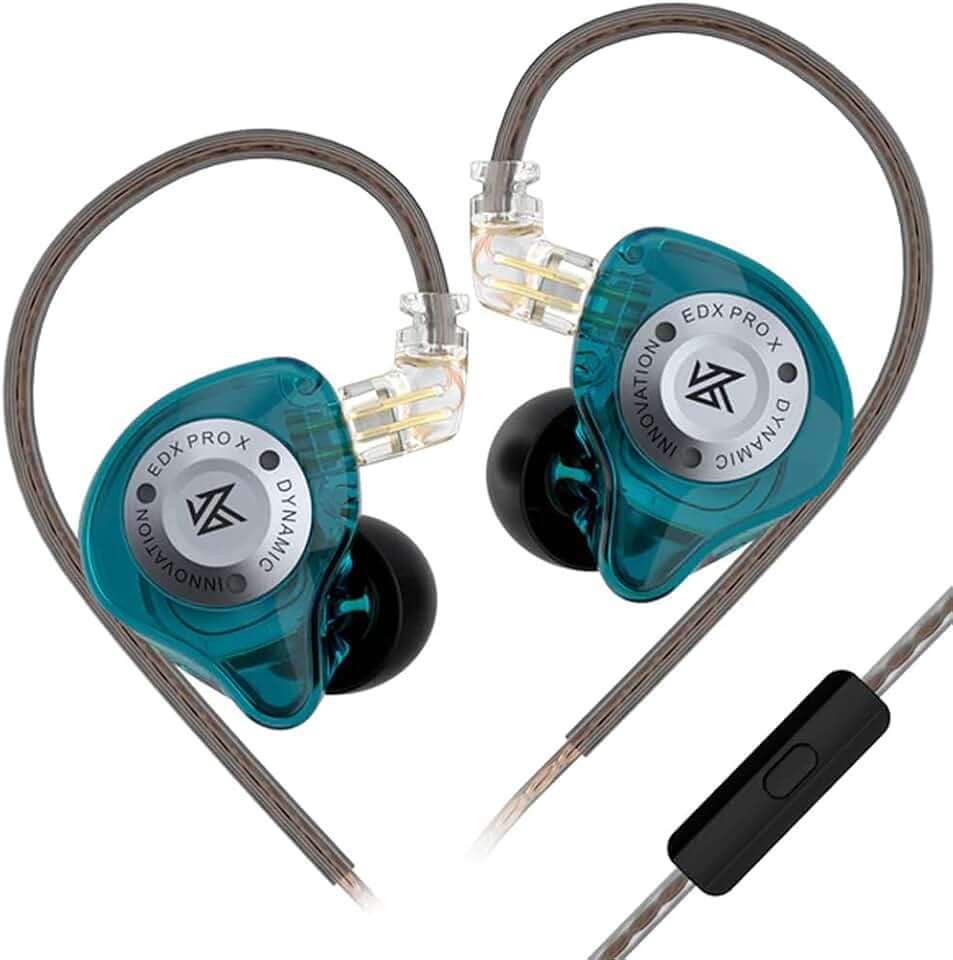KZ EDX PRO X In-Ear-Kopfhörer, kabelgebunden, 10 mm superlinearer dynamischer Treiber, IEM, tiefer und kraftvoller Bass, immersives Audio-Erlebnis, HD-Anrufmikrofon mit abnehmbarem 2-poligem Kabel