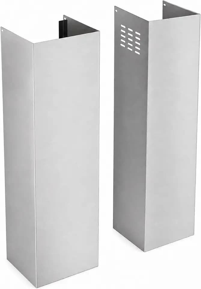 53" x 11.7" x 8.1" Range Hood Extension Set, Stainless Steel Chimney Extension Kit for High Ceilings, Extended Vent Coverage with Sleek Modern Design