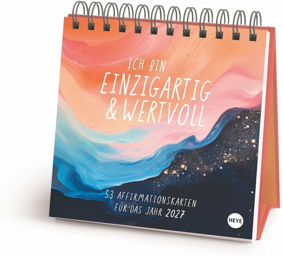 Ich bin einzigartig und wertvoll Premium-Postkartenkalender 2027 - 53 Affirmationskarten für das Jahr: Wochenkalender im Format 16,5 x 17,7 cm für spirituelle Gelassenheit