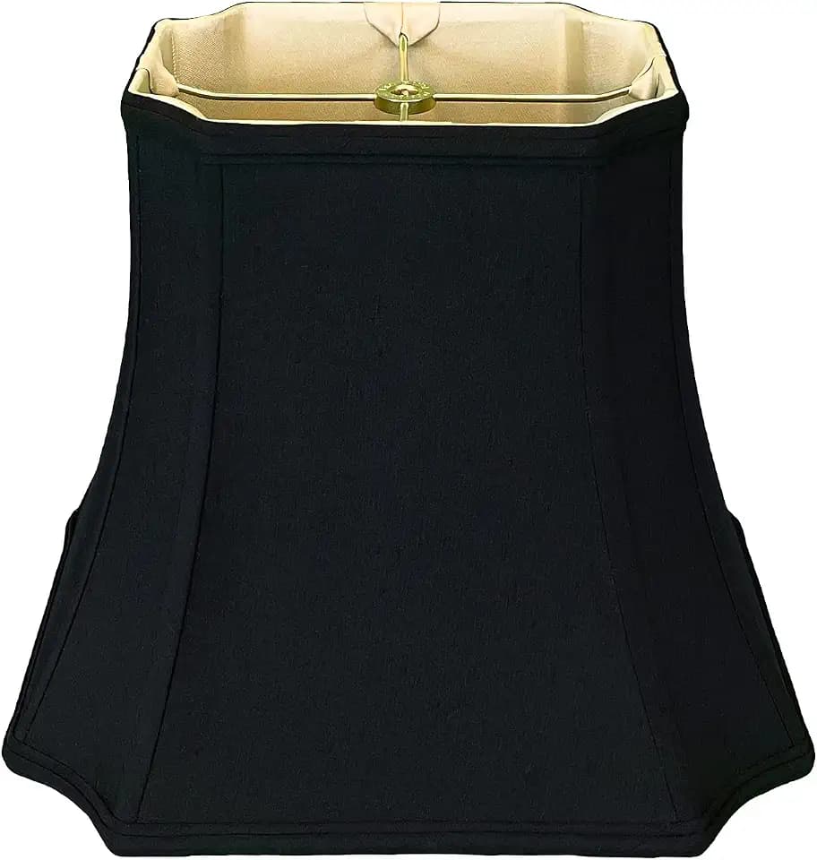 Royal Designs Rectangle Inverted Cut Corner Lamp Shade, Black, (4.25 x 6)"" x (8 x 11)"" x 8.75""" (BS-712-11BLK)