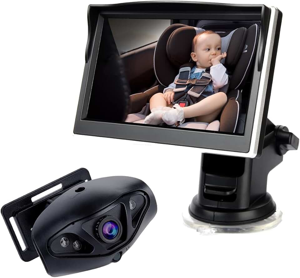 Spiegel Auto Baby, 5 In 1080p Baby Auto Spiegelkamera, RüCksitzspiegel FüR Babys Mit Nachtsicht, StoßFester Autospiegel Baby RüCkansicht FüR Kleinkinder/Kinder Unentbehrliches AutozubehöR