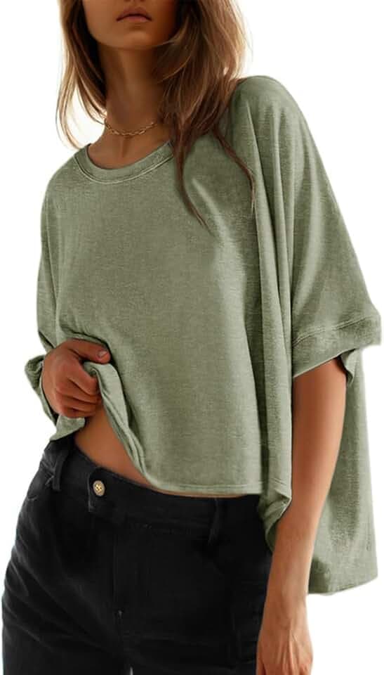 Dokotoo Oversized Tops Summer Shirts 2026 Fall T Shirts for Women Basic Tee