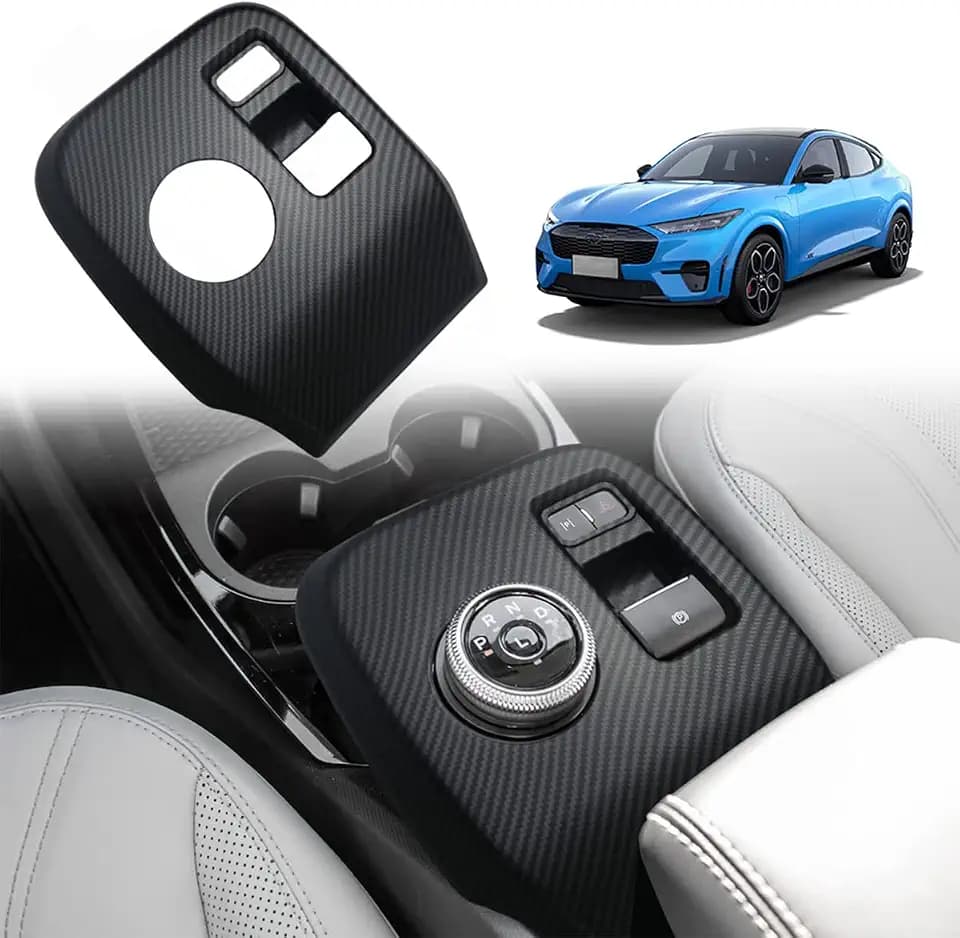 Gear Shift Panel Cover for 2021-2024 Mach-E(Matte Carbon Fiber)