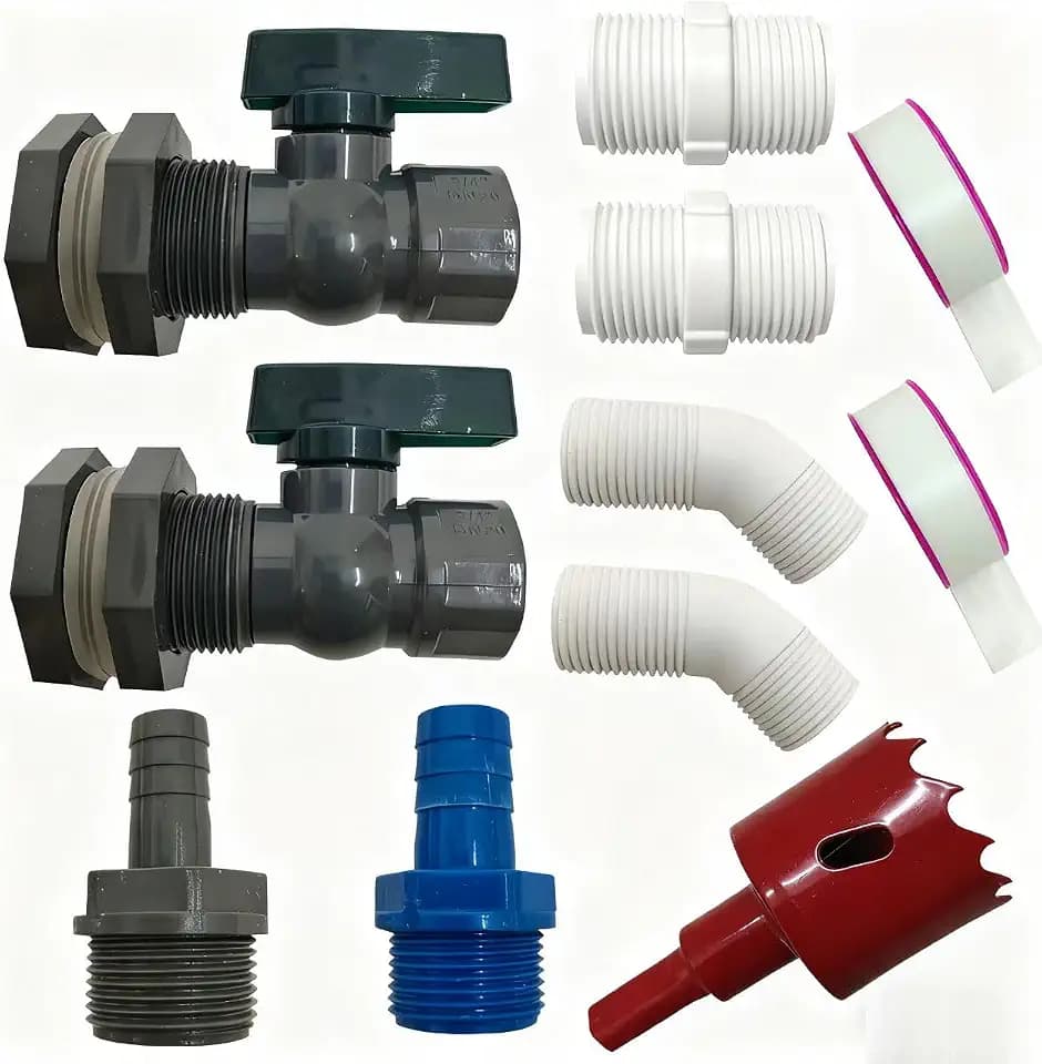 rain barrel spigot kit, rainwater barrel diverter connector faucet kit - 3/4 inch water pipe repair kit for garden watering hose stop garden hose shut off valve rain barrel (grey 2-pack, 3/4 inch)