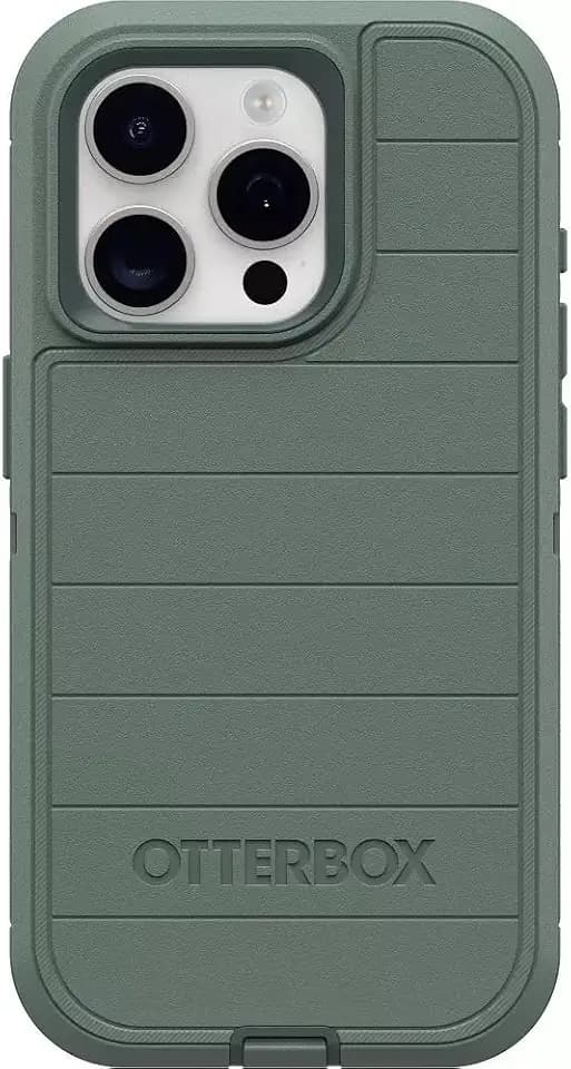 OtterBox iPhone 15 Pro (Only) - Defender Series Case - Forest Ranger (Green) - Case Only - Screenless - Rugged & Durable - with Port Protection - Microbial Defense Protection