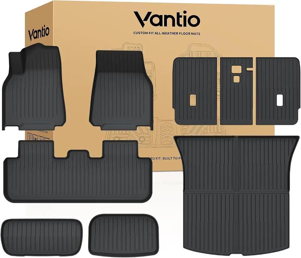 for Tesla 2025-2026 New Model Y Juniper Floor Mats and Cargo Liners | (Not for Standard) Full Set TPE Floor Liner