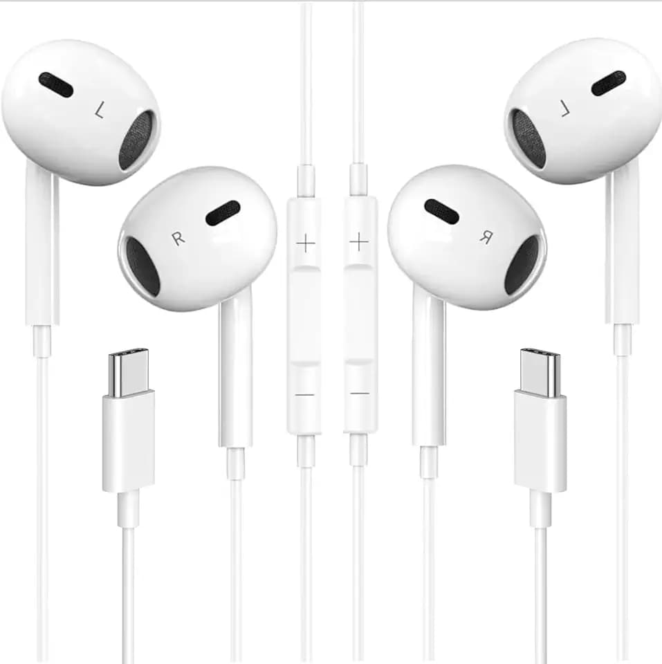 USB C Wired Earbuds for iPhone 17 16 15 2 Pack