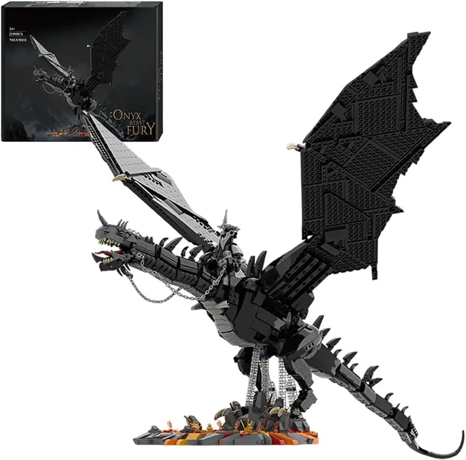 Rings Giant Dark Fantasy 80cm Dragon Building Set - 2199 PCS for Adults