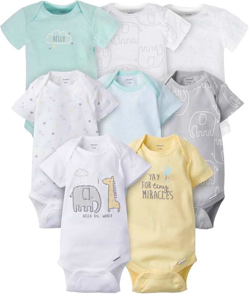 Gerber Unisex Baby 8er-pack Kurzarm-einteiler-bodys Short Sleeve Onesies Bodysuits (8er Pack)