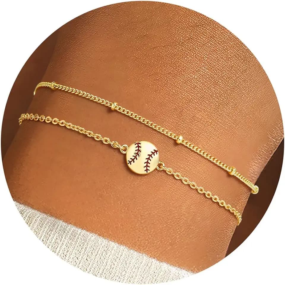 Turandoss 14K Gold Plated Sports Bracelets for Women Girls Sports Jewelry