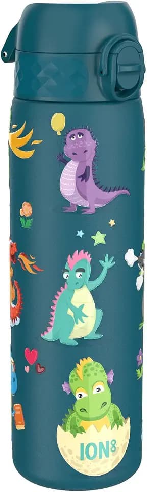 ion8 Leichte Stahl-Trinkflasche, 600 ml/20 oz, Drachen
