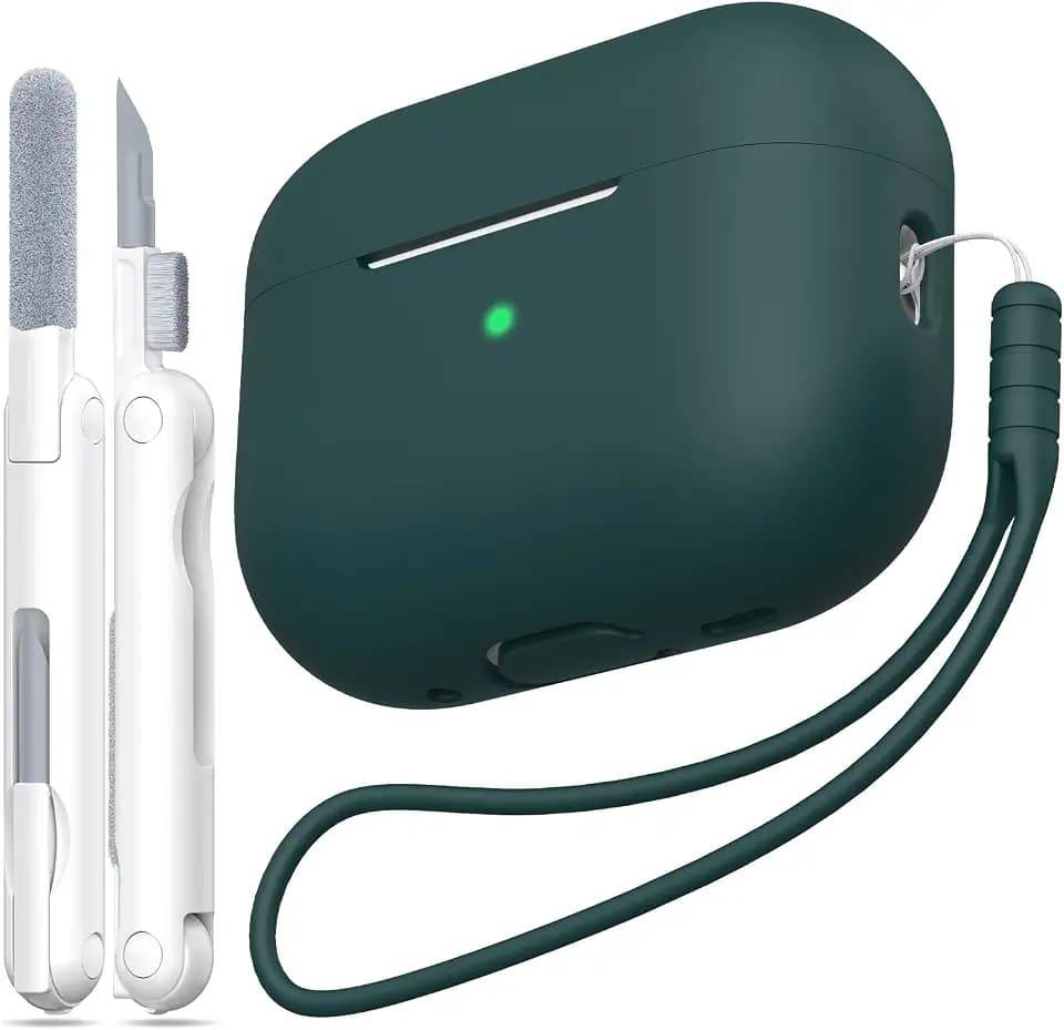 for Airpods Pro 2 Case with Cleaner Kit, Forest Green