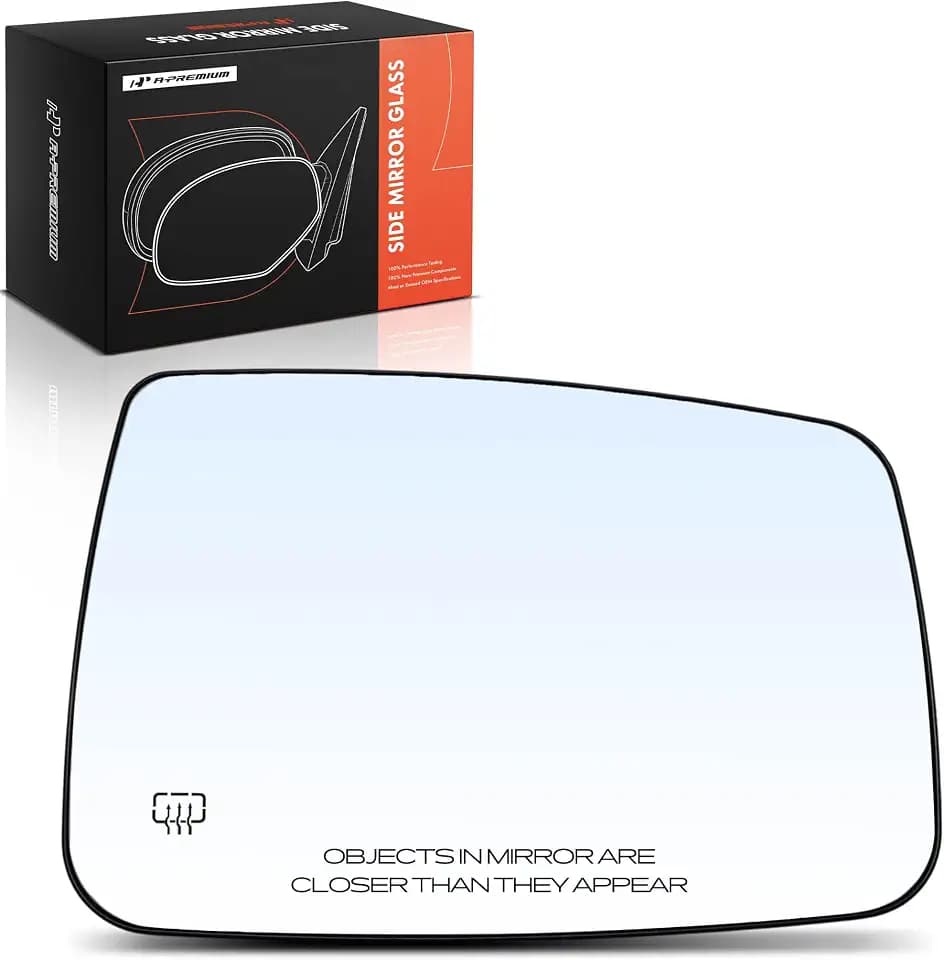 A-Premium Right Passenger Side Heated Mirror Glass with Backing Plate