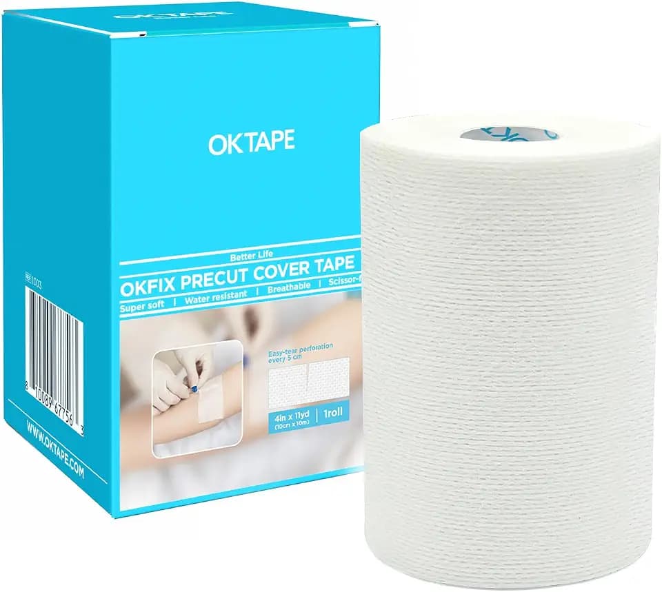 OK TAPE Medical Surgical Tape for Sensitive Skin 4" x 11 yds 1 Roll