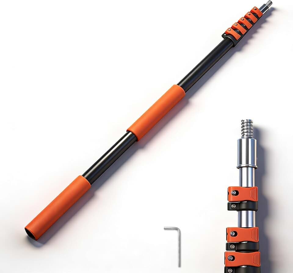 26FT Reach Telescopic Extension Pole Dual Lock for Paint/Cleaning