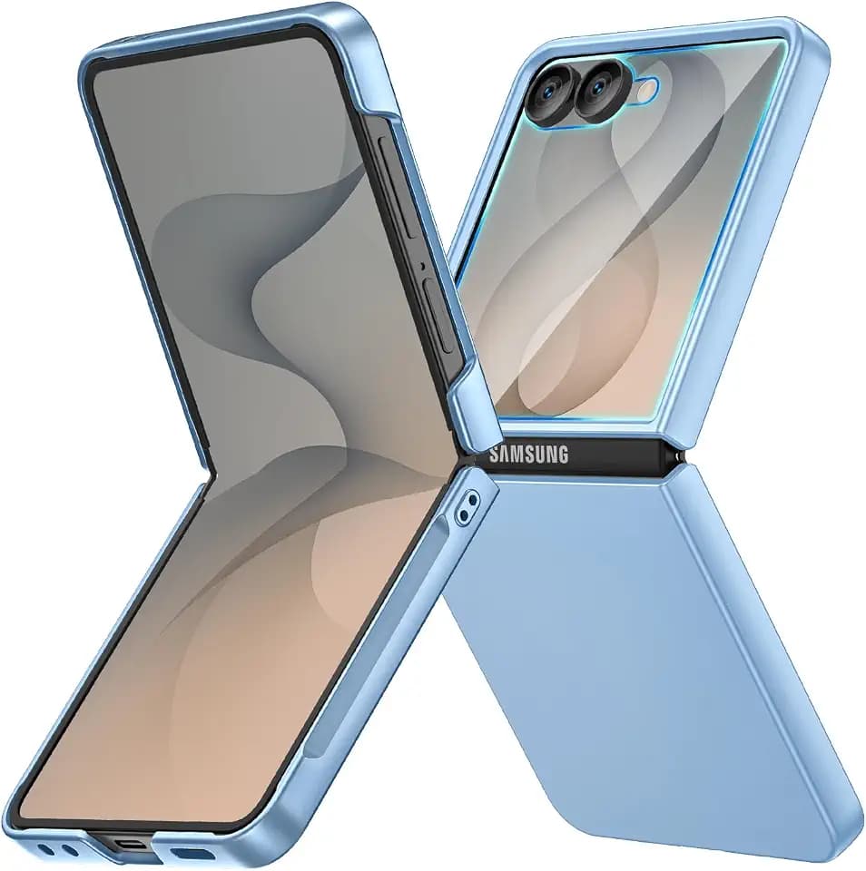 Ruky for Z-Flip-8 Slim Case, with Built-in Back Screen Protector, Blue