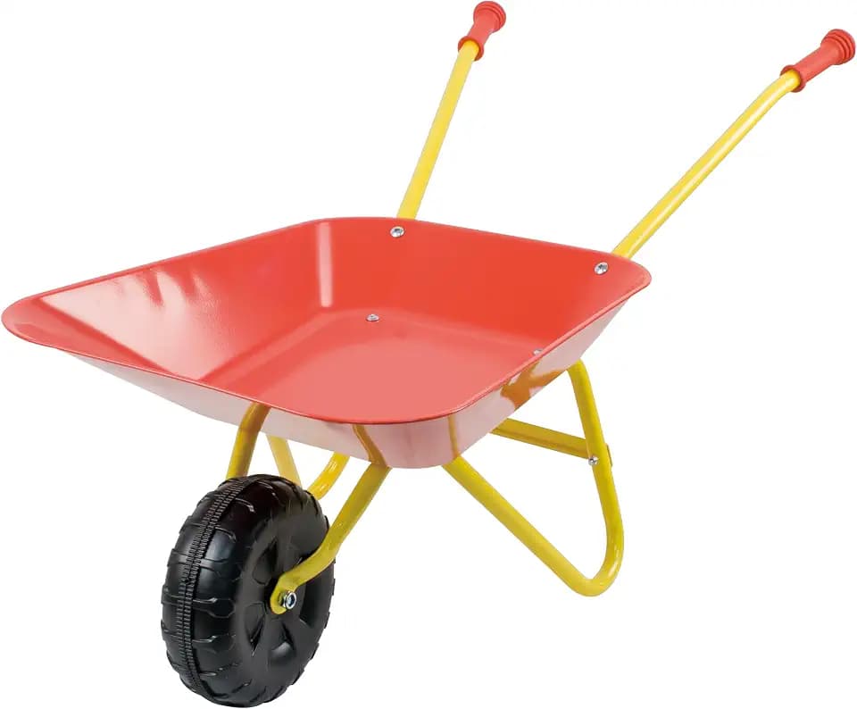 Idena - Metallschubkarre für Kinder ab 6 Jahren in rot gelb, ca. 78 x 40 x 38 cm groß, ideal für Garten und Sandkasten