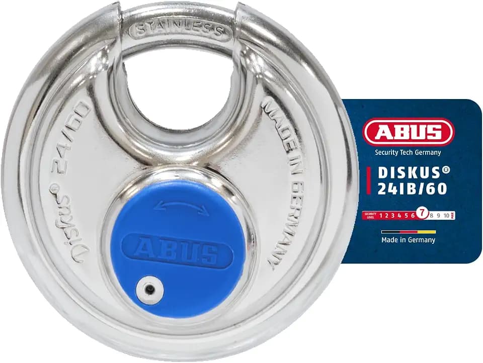 ABUS Diskus Vorhängeschloss 24IB/60 Edelstahl - 360° Schutz, Level 7