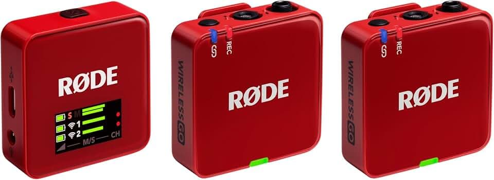 RØDE Wireless GO (Gen 3) Compact Wireless Microphone, 32-Bit Float, Red