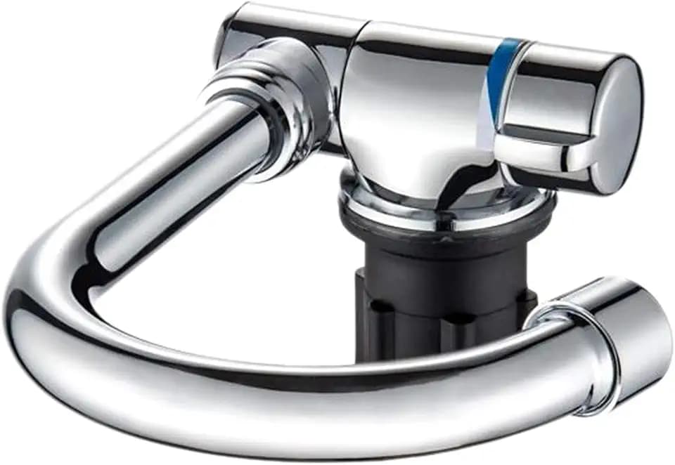 Faltbarer Küchenarmatur mit 360-Grad-Rotation, Einhand-Kalt- und Heißwassermischer, Kupferhahn für Wohnmobilboote