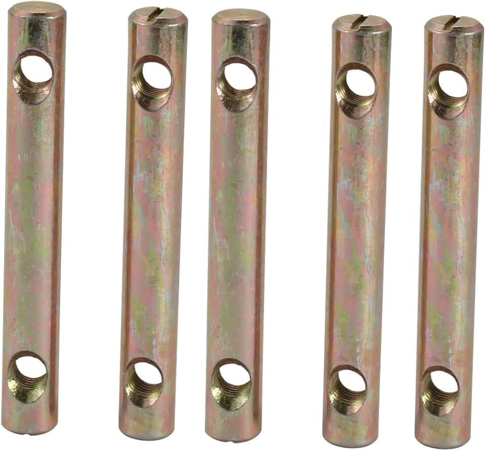 uxcell 5 x M8 x 90 mm Dual Loch Zink versilbert Eisen Kreuz Drive Schlitz Dübel Zylindermutter