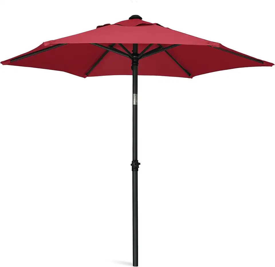 AMMSUN 6FT Patio Umbrella, Outdoor Table Umbrella with Push Button Tilt