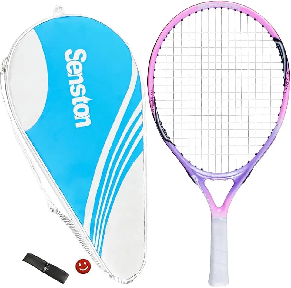 Senston 19" 23" 25" Kids Junior Tennis Racquet for Kids Children Boys Girls Tennis Rackets with Racket Cover