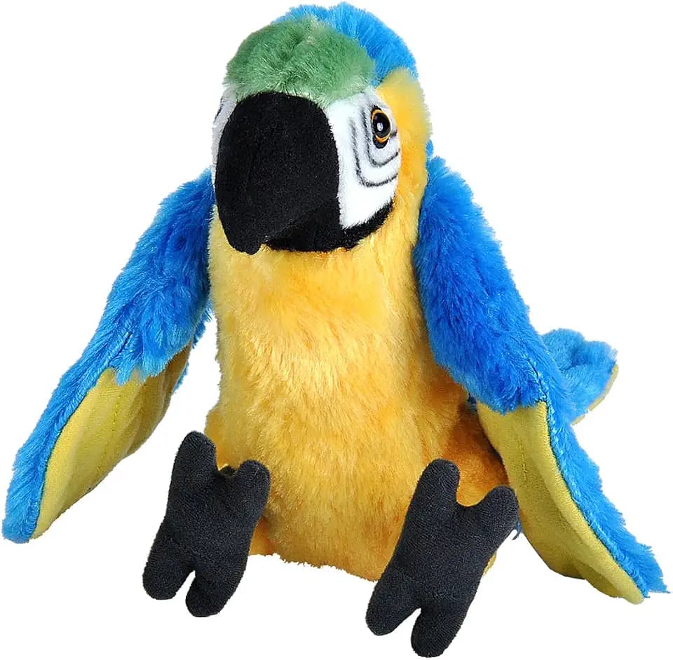 Wild Republic 12292 Macaw Parrot Plush, Stuffed Animal, Plush Toy, Gifts for Kids, 8", Cuddlekins