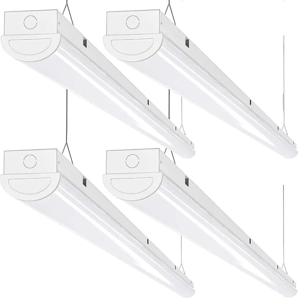 ANTLUX 110W LED Linear Strip Lights 8FT LED Shop Lights, 12000 Lumens, 5000K, 8 Foot Garage Light, Surface Mount and Hanging Ceiling Lighting Fixture, Fluorescent Tube Replacement, 4 Pack