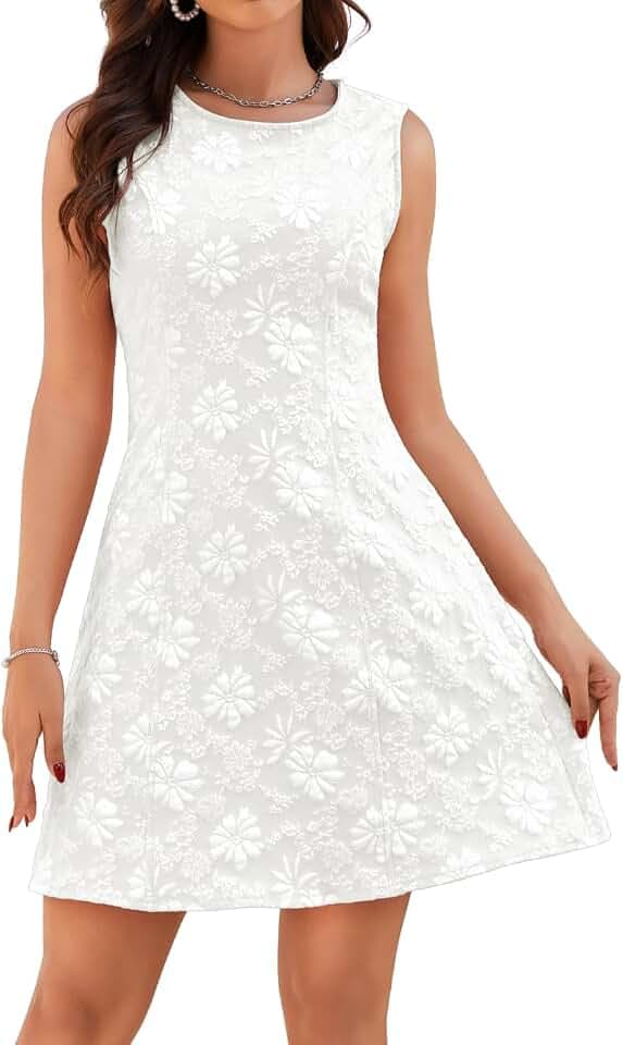 ChiaoLezhee Jacquard Floral Mini Dress for Women Cocktail A Line